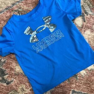 Under Armour Kids Camo Logo Blue Tee